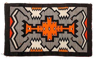Two Navajo Weavings The first 37 1/2 x 51 inches.