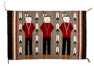 Two Navajo Yei Rugs Largest 66 x 39 inches.