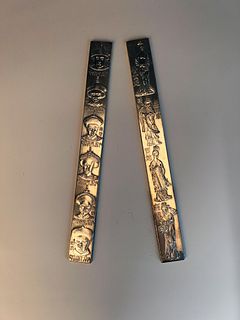CHINESE SILVER SCROLL PAPER WEIGHTS