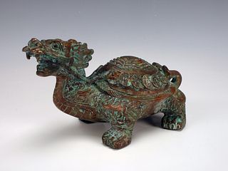 BRONZE TURTLE WITH LUCKY COINS