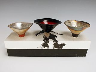 THREE VERY FINE TEA BOWLS FROM GALLERY GEN NYC