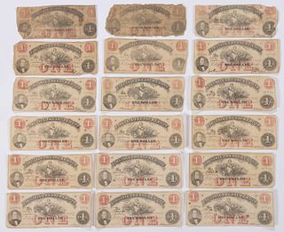 VIRGINIA TREASURY CIVIL WAR OBSOLETE CURRENCY / NOTES, LOT OF 18