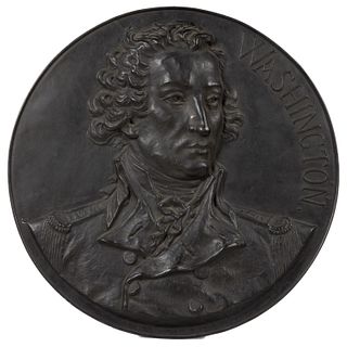 AFTER WILLIAM RUSH (PHILADELPHIA, 1756-1833) BRASS GEORGE WASHINGTON PORTRAIT PLAQUE