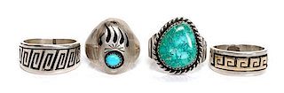 Four Southwestern Navajo and Hopi Rings