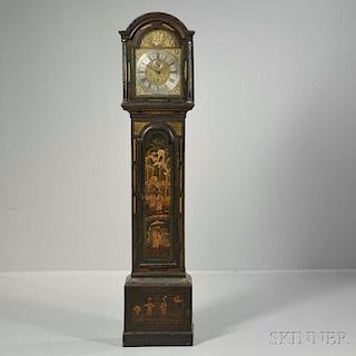 James Brock Quarter-chiming Japanned Longcase Clock