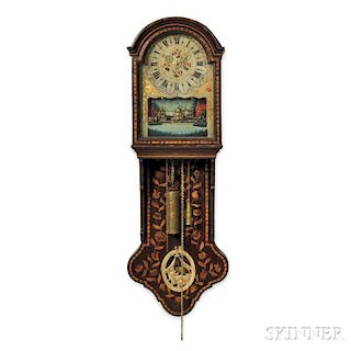 Marquetry Friesland Wall Clock with Automata