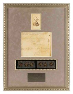 CONFEDERATE COLONEL JOHN SINGLTON MOSBY (1833-1916) COLONEL STARS FRAMED DISPLAY
