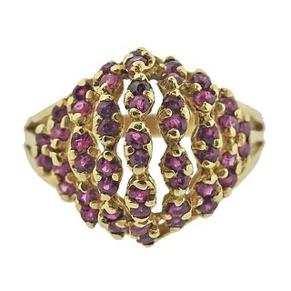 18k Gold Dome Ruby Ring