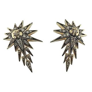 H. Stern 18k Gold Diamond Stars Earrings