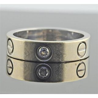 Cartier Love 18k Gold Diamond Band Ring Sz 61