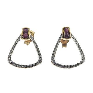 Kallati Gold Diamond Ruby Earrings