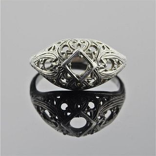 Art Deco Platinum Engagement Ring Setting