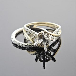 14k Gold Diamond Engagement Setting Wedding Ring