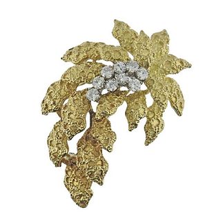 Frascarolo 18k Gold Diamond Brooch Pin