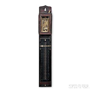 Japanese Shaku Dokei or Pillar Clock with Lacquer Dial