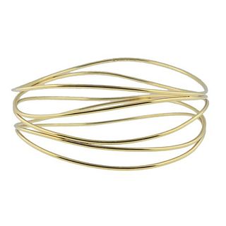 Tiffany &amp; Co Elsa Peretti 18k Gold  Wave Five Row Bangle Bracelet