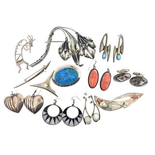 Lot of Vintage Sterling Silver Gemstone Jewelry