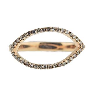 18k Rose Gold Diamond Open Ring