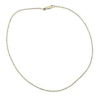 Italian 14k Gold Bead Chain Necklace