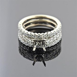 Henri Daussi 14k Gold Diamond Engagement Ring Setting