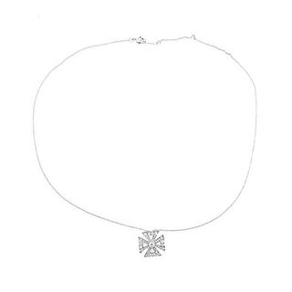 Tiffany &amp;  Co Maltese Cross Platinum Diamond Pendant Necklace