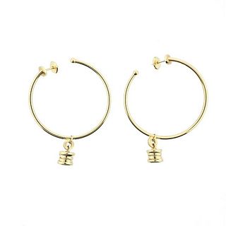 Bvlgari Bulgari B.Zero1 Charm Hoop Gold Earrings