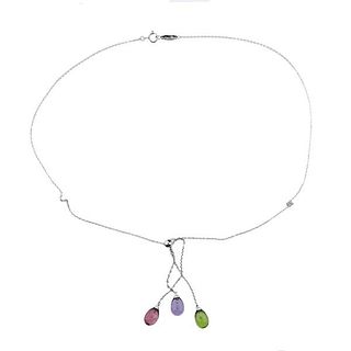 Tiffany &amp; Co Rainbow Drop Gold Pendant Necklace