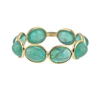 6.87ctw Emerald 18k Gold Band Ring
