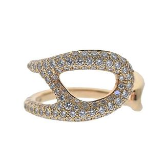 Hermes Chaine D&#39;ancre Punk 18k Gold Diamond Ring