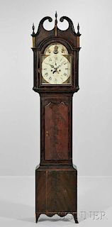 Moses Stiles Grain-painted Elm Tall Clock No. 88