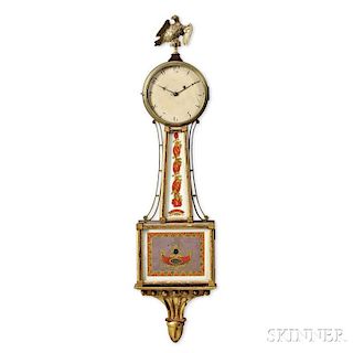 Federal Mahogany and Gilt-gesso Patent Timepiece or "Banjo" Clock