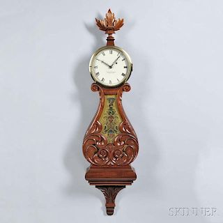 Foster Campos Carved Mahogany Lyre Clock
