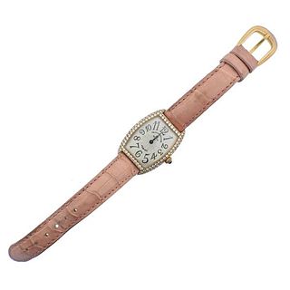 Franck Muller Curvex 18k Rose Gold Diamond Watch 1752 QZ D