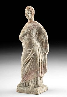 Greek Canosan Pottery Standing Woman Votive Figure