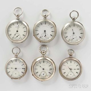 Six Waltham Key-wind Open-face Watches