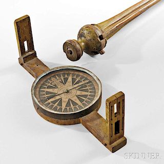 Newell & Son Yellow-painted Surveying Compass