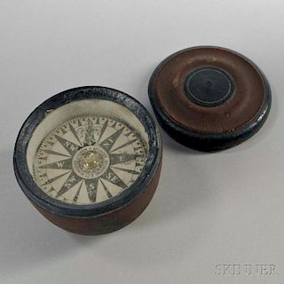 Spencer, Browning & Co. Red and Blue Painted Cased Compass