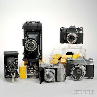 Five Kodak Cameras and Accessories