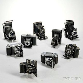 Nine German Folding Cameras