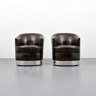 Karl Springer Wheeled Lounge Chairs