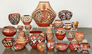 Group of Jemez Indian pottery