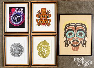 Five Haida Indian artworks