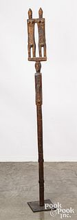 African carved wood staff