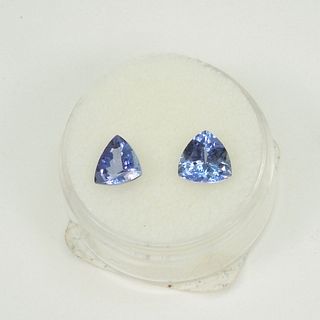 (2) Trilliant Cut Tanzanite Gemstones.
