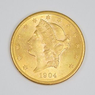 1904-S Liberty Head $20 Gold Coin.