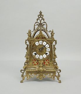 Italian Brass Mantel Clock.