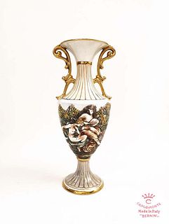 CAPODIMONTE BERNINI Hand Painted Porcelain Vase/Urn