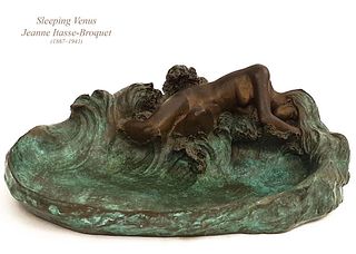 Sleeping Venus, A Jeanne Itasse-Broquet Bronze Figural Centerpiece, Signed