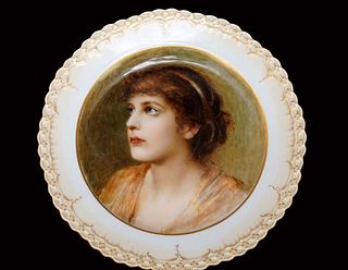 19th C. German KPM Lady Portrait Plate.
