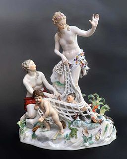 Very Large Meissen Figural Group, 19th C.